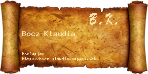 Bocz Klaudia névjegykártya